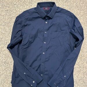 UNTUCKit Dark Blue Casual Button Down Shirt